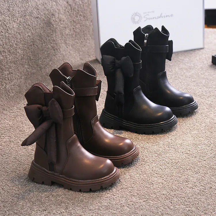 巴拉商场同款女童马丁靴2025冬季新款二棉靴子儿童女宝宝加绒保暖