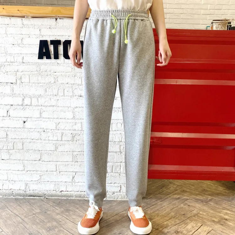 锥形显瘦宽松加绒束脚裤卫裤男款秋冬休闲裤冬季针织百搭纯色男裤