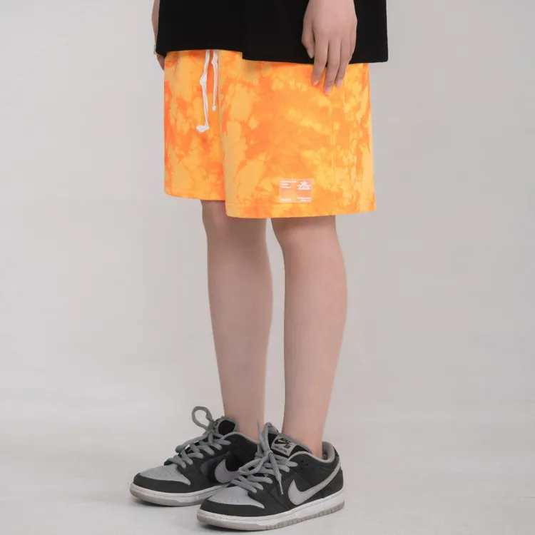 EruptionLab潮牌夏季扎染糖果色纯棉宽松工装短裤男女五分裤