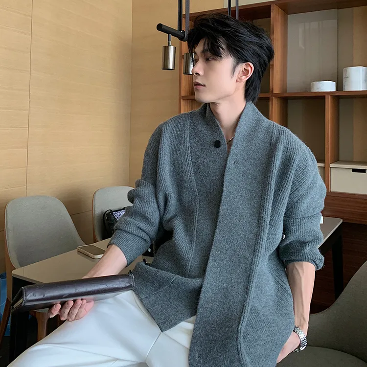 一轩轩轩【清潭洞男高】秋冬人夫感慵懒风针织衫毛衣开衫外套240912