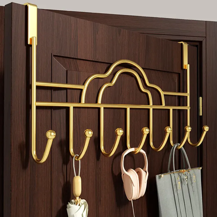 门后挂钩免打孔门上挂衣架置物衣钩卧室厨房收纳架挂衣架衣帽钩