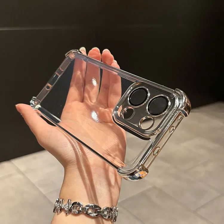 四角气囊防摔透明电镀适用oppoReno13/13pro手机壳镜头全包保护套