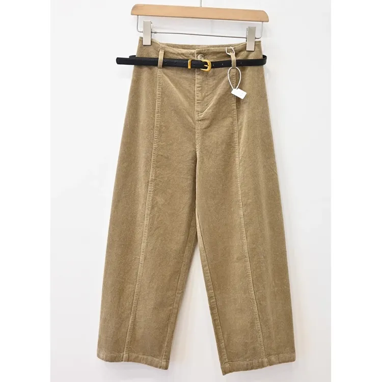 大码秋冬小个子灯芯绒九分裤女休闲百搭一米五显瘦窄版直筒阔腿裤