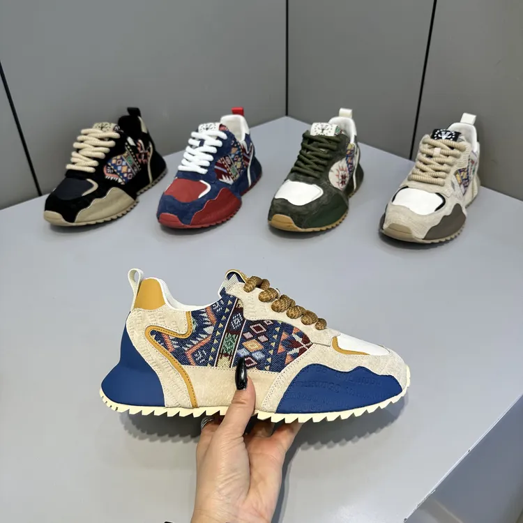 2024秋季新款男士时尚百搭轻奢印花厚底老爹鞋舒适软底运动休闲鞋