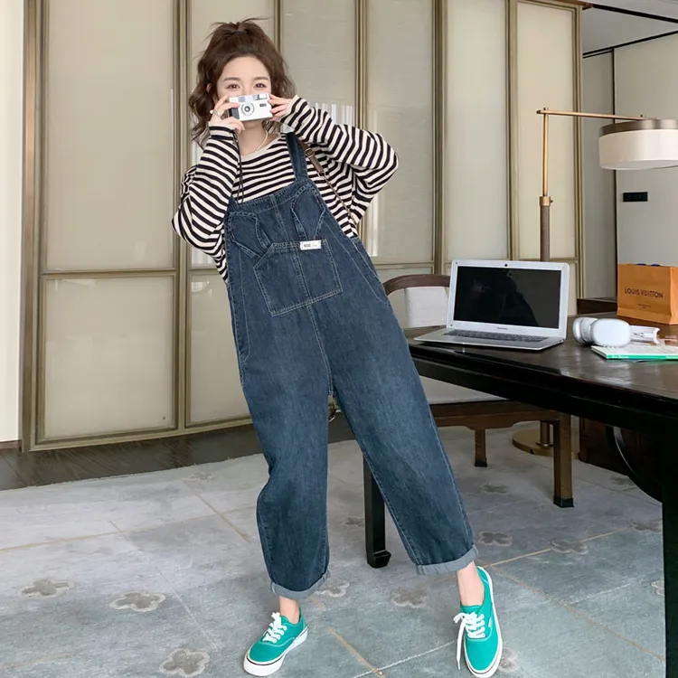 牛仔背带裤女2025新款早秋韩版设计感小众休闲时尚洋气减龄长裤子