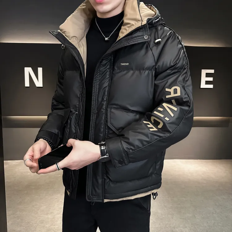 卓伊纳比工装连帽羽绒服加厚潮牌痞帅高级感男装冬季休闲保暖外套