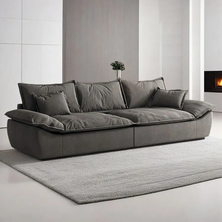 意式轻奢沙发客厅小户型简约现代家用直排帆船科技布新款直排沙发