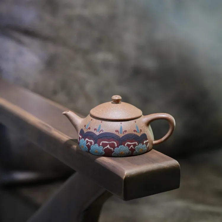 宜兴紫砂壶 原创敦煌·莲花覆海 素说刘素素纯手工制作100cc小容量