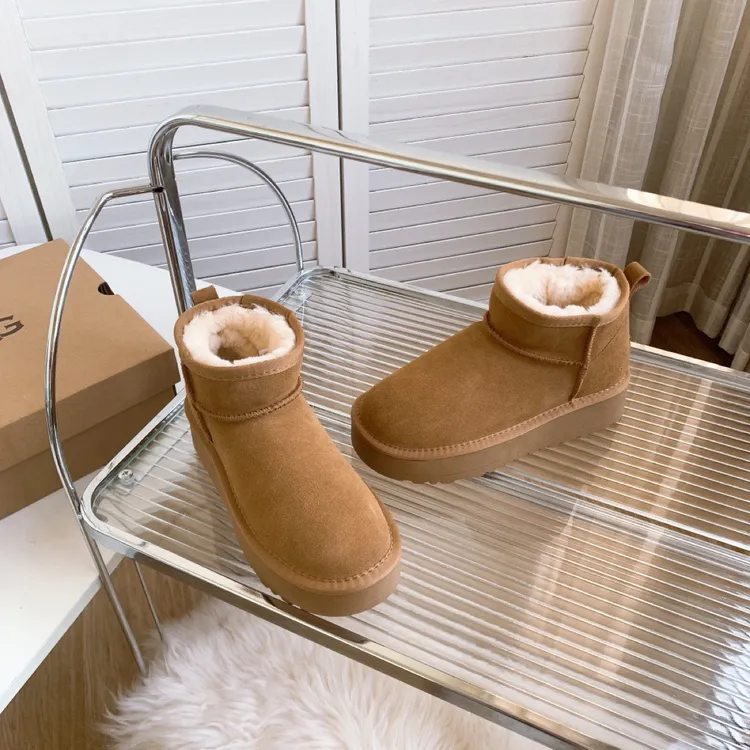 【QQJ】雪地靴毛毛靴真皮加绒皮毛一体秋冬女鞋