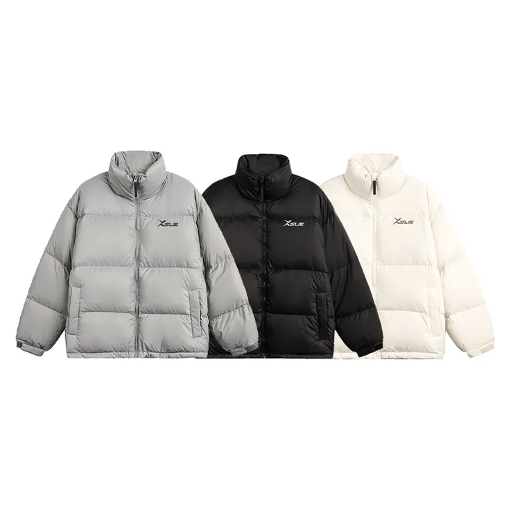 XSLIE小涩猎美式复古90白鸭绒轻薄羽绒服男冬季保暖立领宽松外套