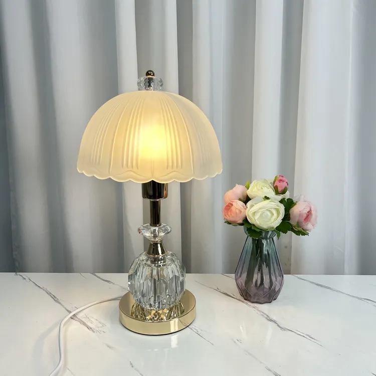 水晶双开关台灯轻奢简约时尚酒店客厅家用创意书台灯