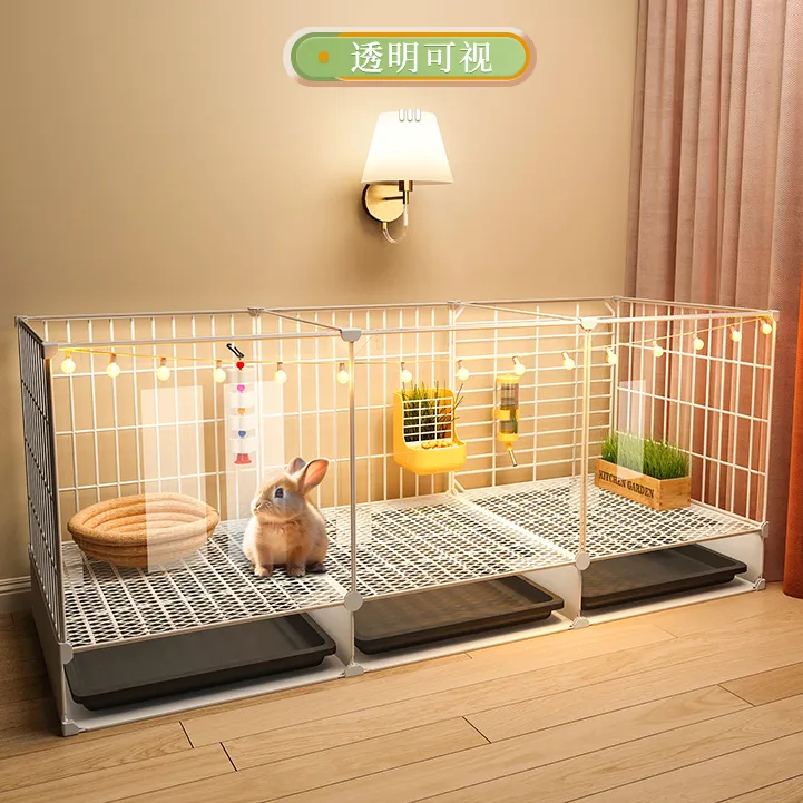 透明观赏兔子笼子家用室内专用大号清理托盘小兔笼养兔宠物兔窝屋