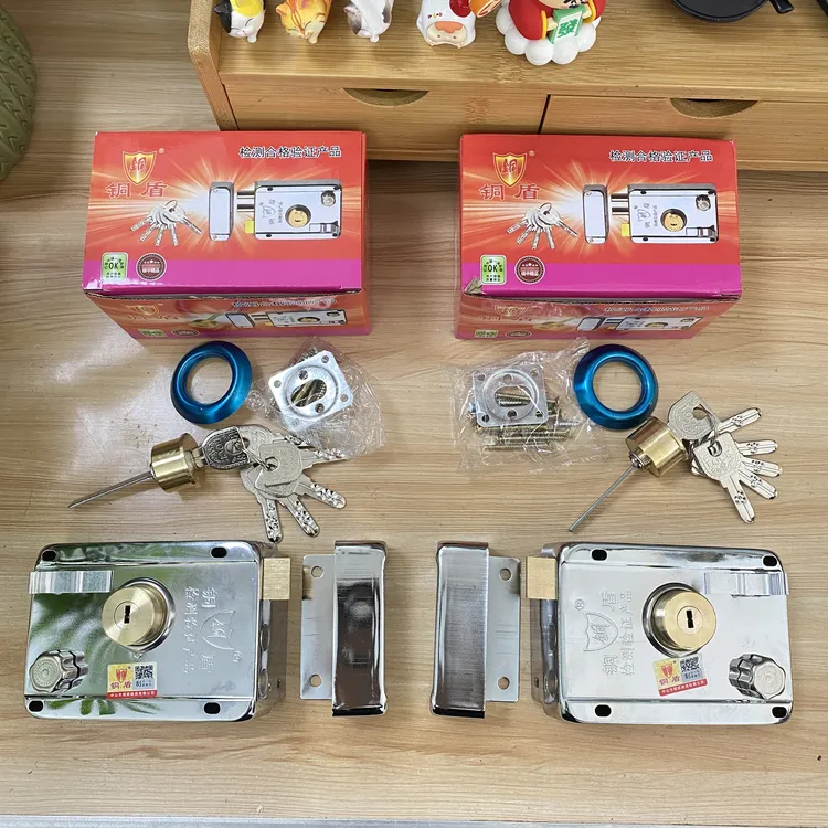 （拍一发五）外装门锁9219 铁材质电脑槽1.0厚铜芯铜斜舌老式外装门