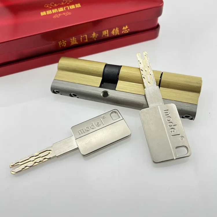 （拍一发五）锌合金配件柄叶片金蛇锁芯防盗门C级叶片锁芯铁盒装