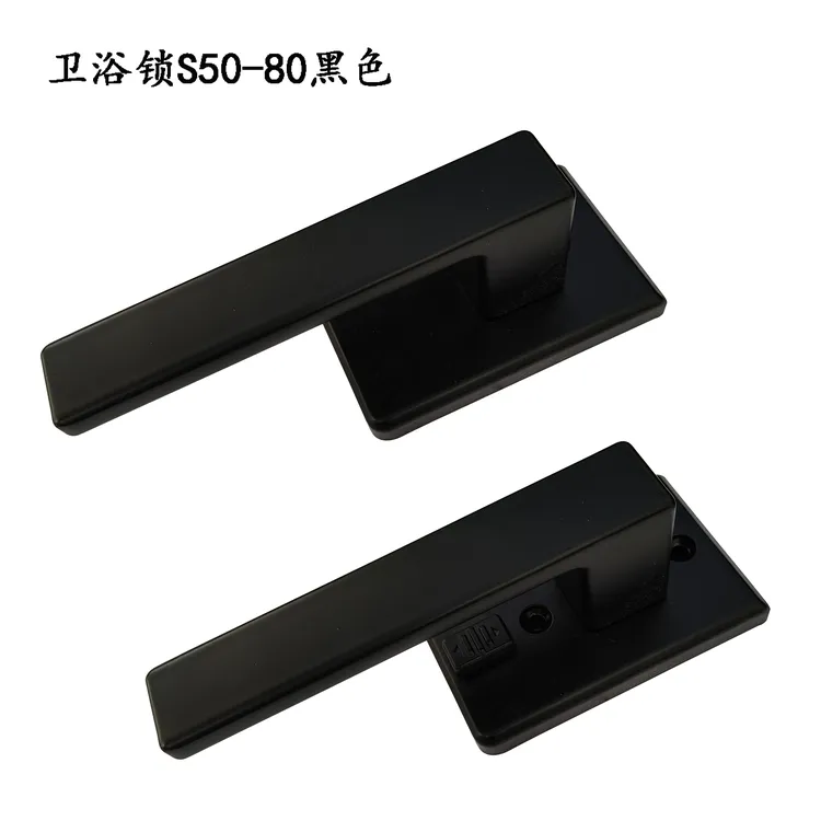 （拍一发六）卫浴锁极窄门厨房玻璃门门锁黑色玻璃门锁极窄拉手