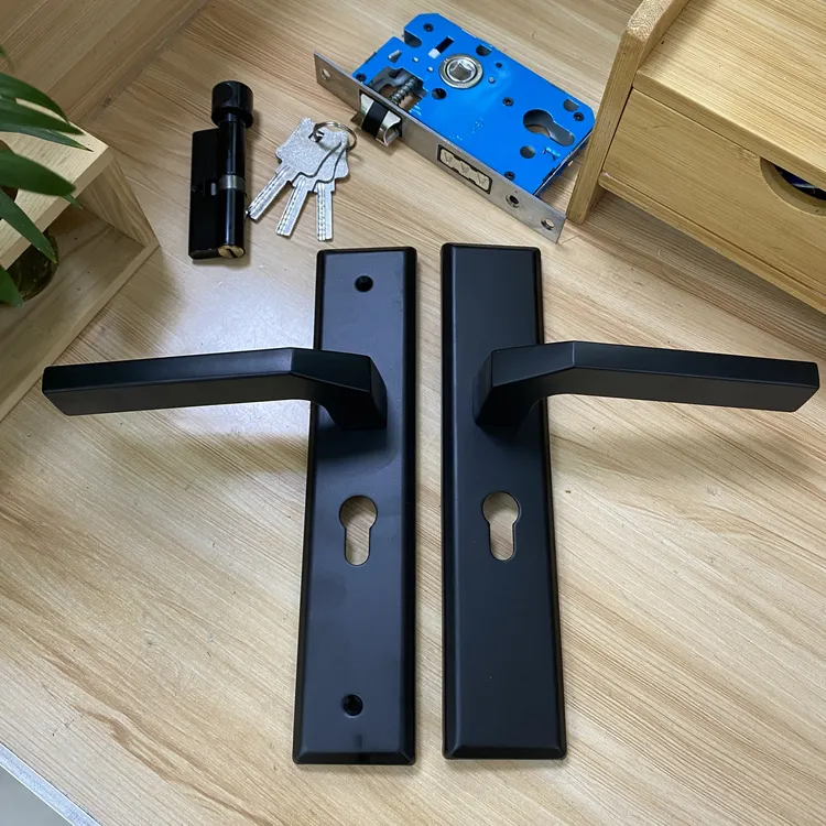 (拍一发十)木门锁T208-60T哑黑室内门锁木门工程锁大50小50木门锁