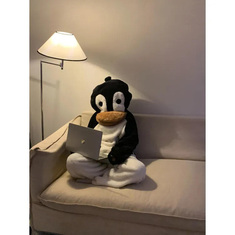 【趣味企鹅】搞怪沙雕连帽珊瑚绒睡衣女套装冬加绒加厚毛绒家居服