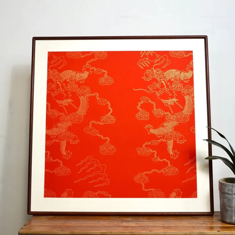 80*80实木榫卯画框相框国画书法十字绣油画客厅挂墙柚木定制装裱