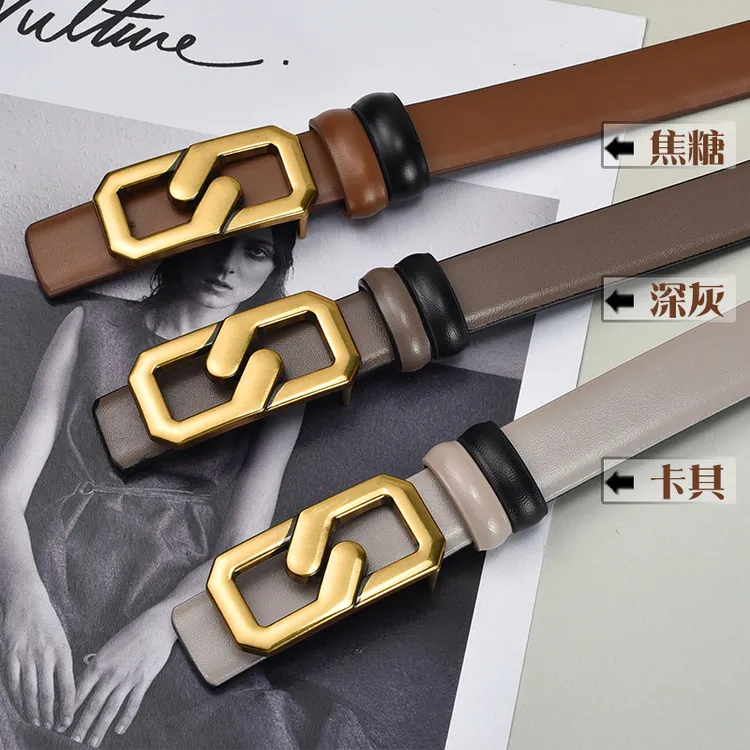 撤柜纯牛皮皮带女款配牛仔裤裙子轻奢腰带时尚百搭西装裤女士裤带