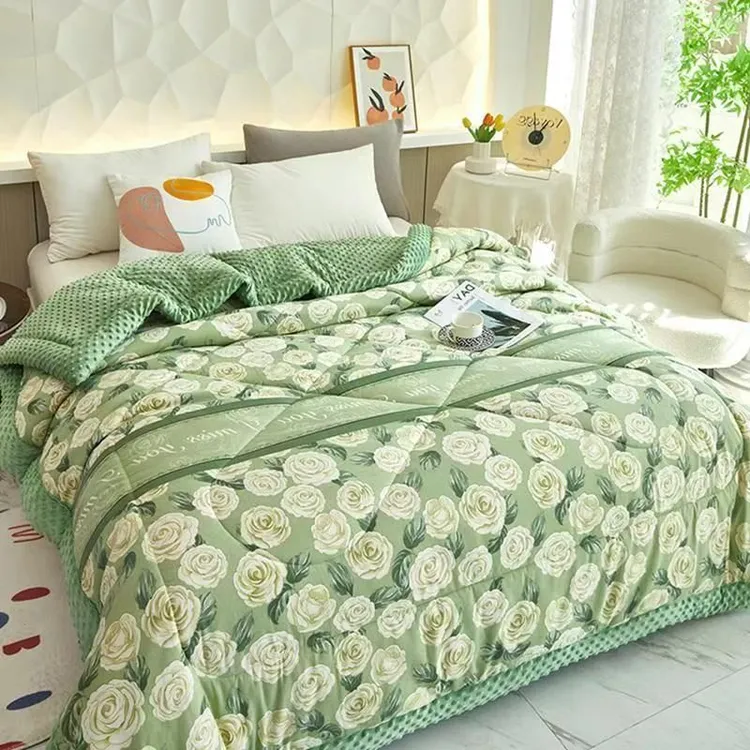 母婴级春秋款加厚机洗豆豆被学生宿舍被子被柔软舒适保暖空调被