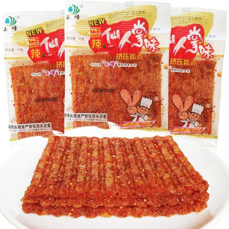 玉峰香辣仙人掌味辣条麻辣辣片8090后怀旧零食辣条麻辣校园小吃