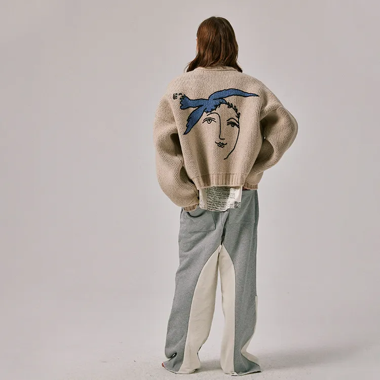 Amicus Animae 油画和平鸽开衫毛衣