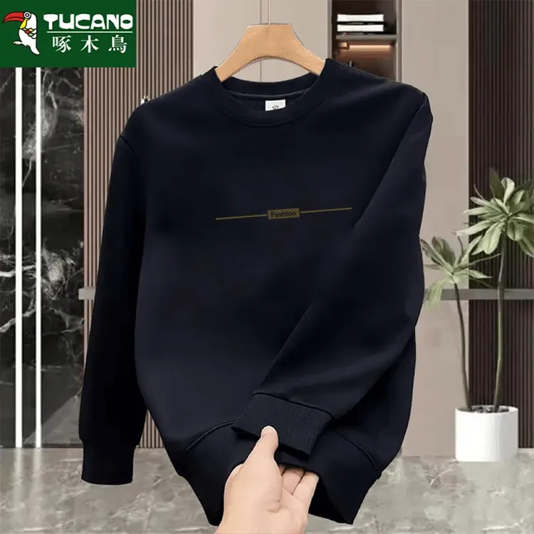 啄木鸟卫衣男士宽松新款春秋圆领加厚长袖上衣时尚百搭休闲秋衣男