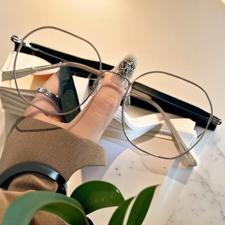 超轻多边形女款近视眼镜可配度数镜片防蓝光眼镜100%正品