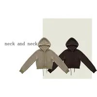 【 neck and neck 】“ 惬意时光  ” 别致圈圈纱连帽拉链针织毛衣