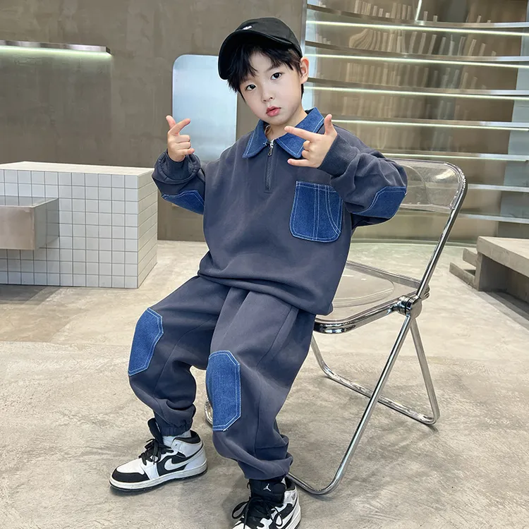 男童春装套装2025新款中大童儿童男孩春秋款帅气时髦春季酷帅卫衣