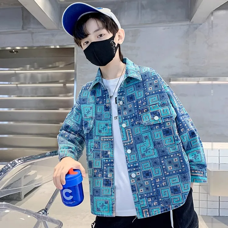 儿童装男童春装外套2025新款春秋款中大童牛仔秋季男孩酷帅衣服潮