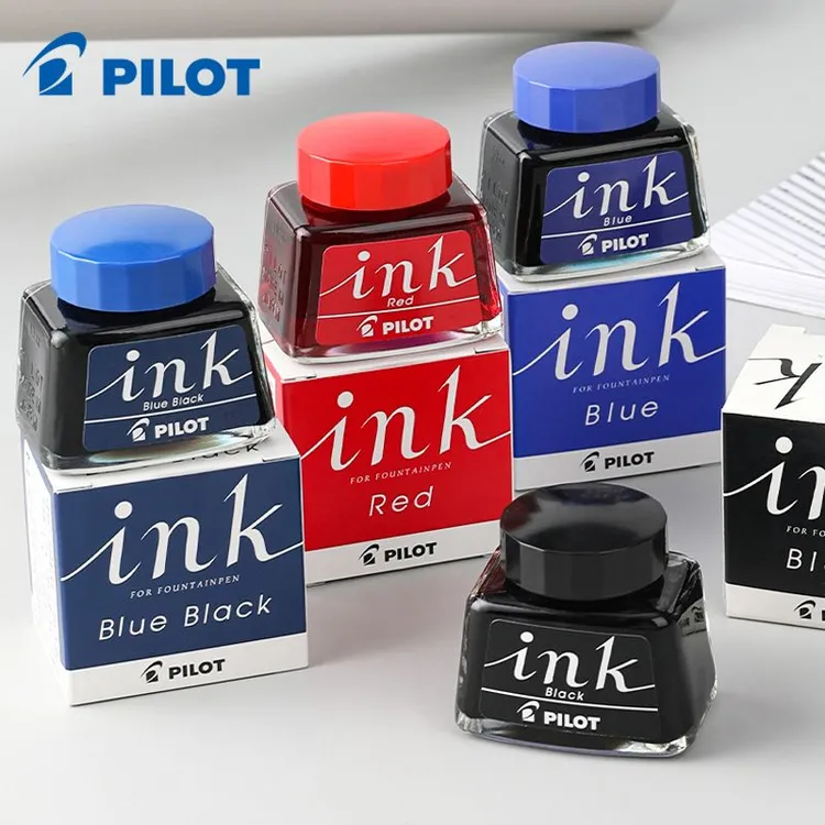 百乐Ink30ml非碳素不堵笔黑色蓝色红色笑脸墨水钢笔墨水专用钢笔