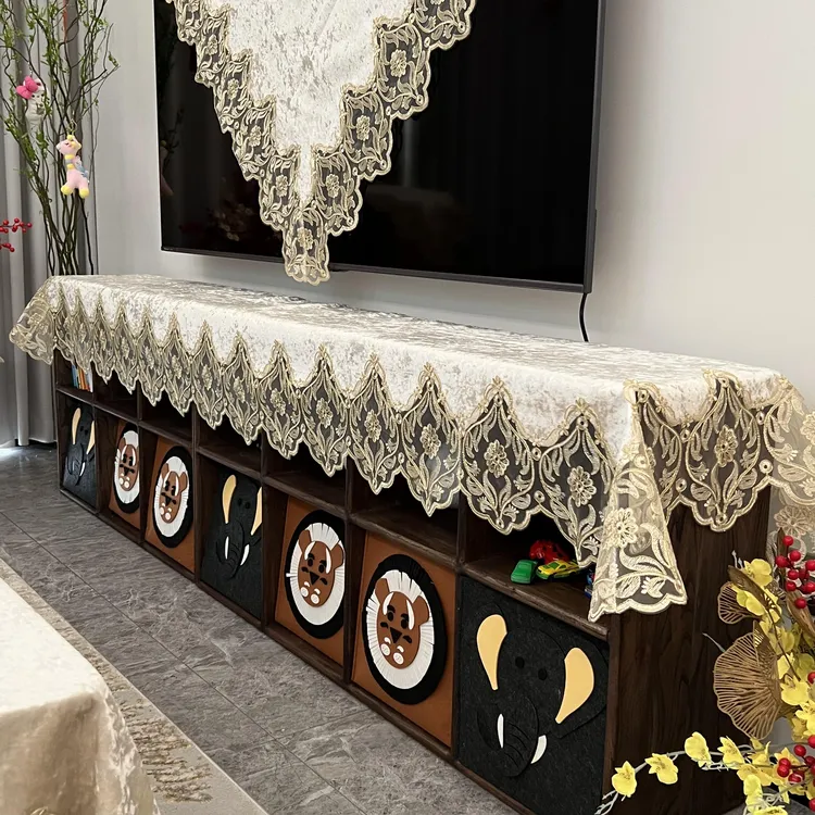 现代欧式高档金丝绒电视柜防尘盖巾家用盖布长方形电视柜桌面垫