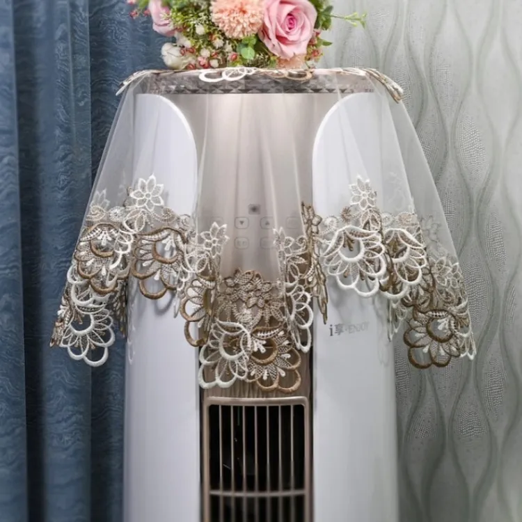 圆形方形空调盖巾圆柱立式空调蕾丝空调罩防尘罩最新款通用