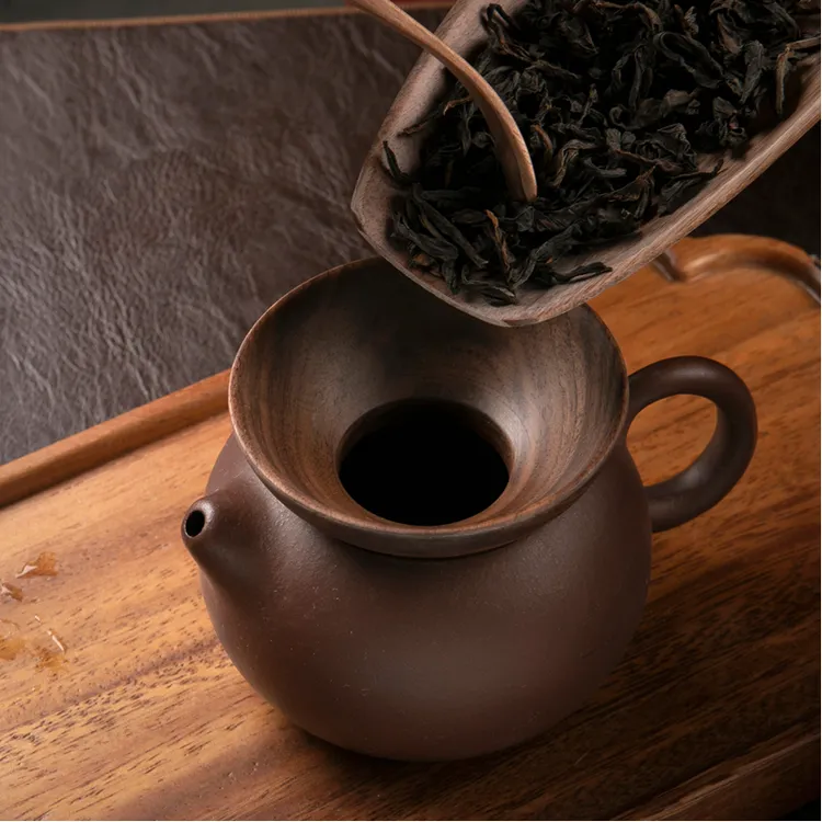 实木投茶器茶漏整木投茶器漏斗茶叶导茶入壶取茶器茶簸箕茶道零配