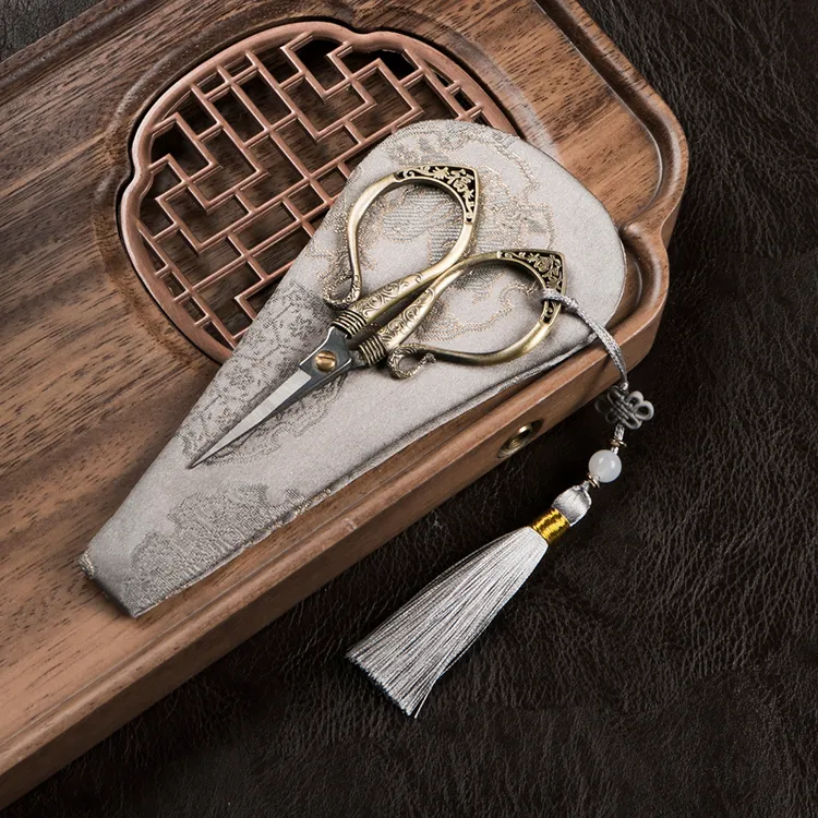 仙鹤茶剪刀家用复古茶剪尖头不锈钢小茶剪茶具配件绣花茶叶袋剪刀商品图