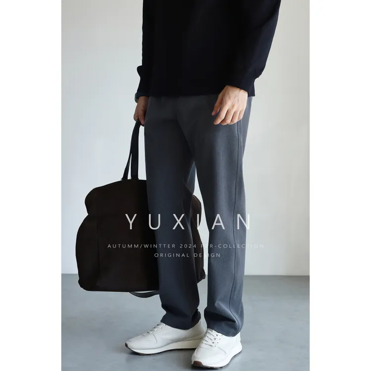 【免烫易打理】高密弹力"零"染色纺宽松直筒休闲西裤长裤男士秋冬