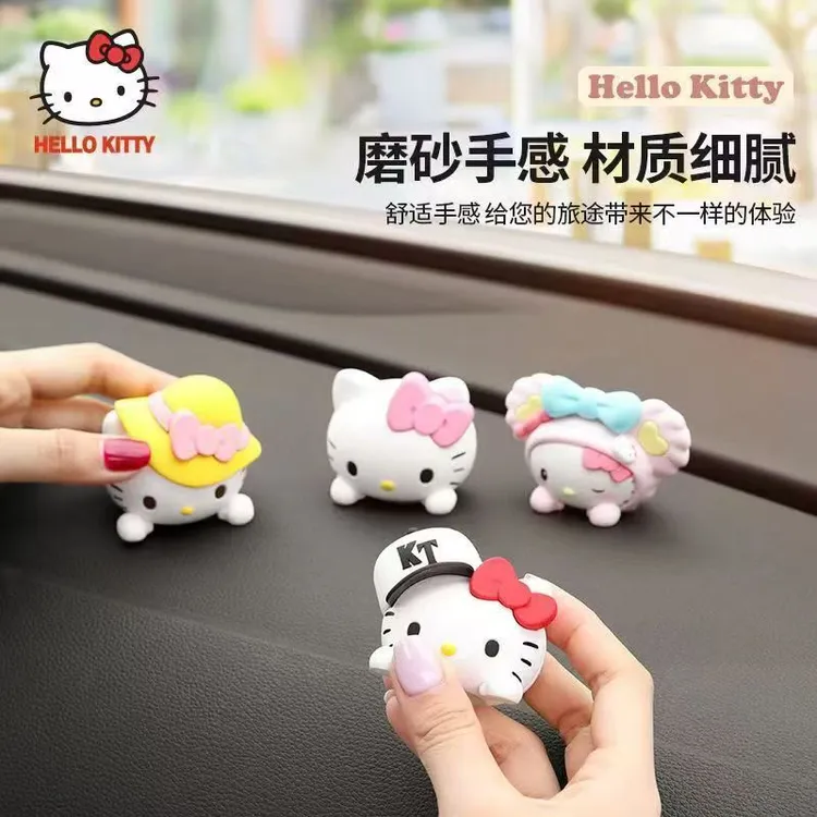 网红爆款可爱卡通凯蒂猫汽车摆件大头猫咪车载中控台后视镜装饰品