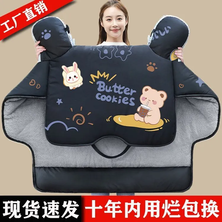 电动车挡风被冬季加绒加厚摩托车防水保暖新款加大挡风罩电瓶车衣