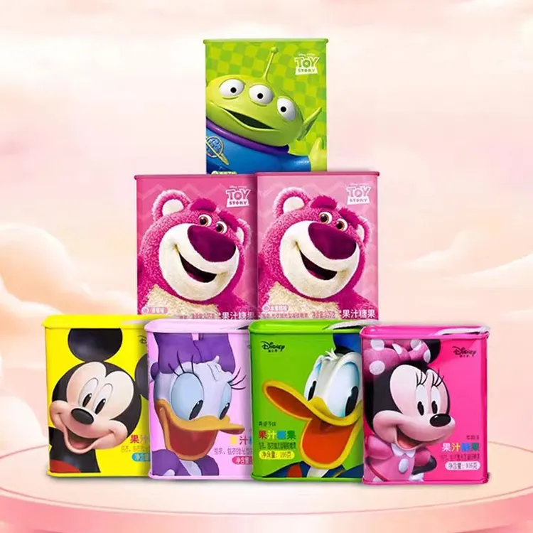 滨崎果汁软糖果礼盒铁罐装水果节日上班送礼Disney草莓熊儿童零食