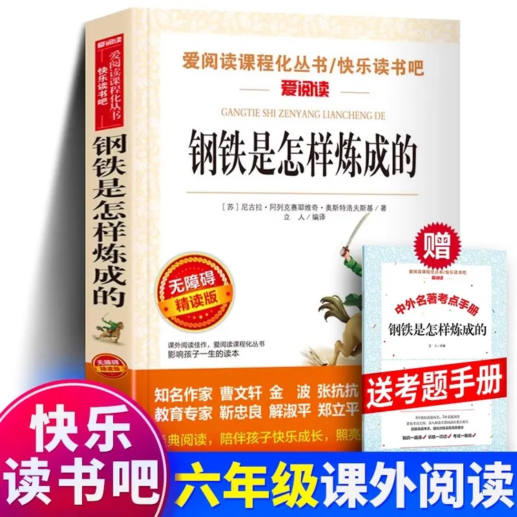 钢铁是怎样炼成的  送手册小学版适合小学生课外阅读书籍