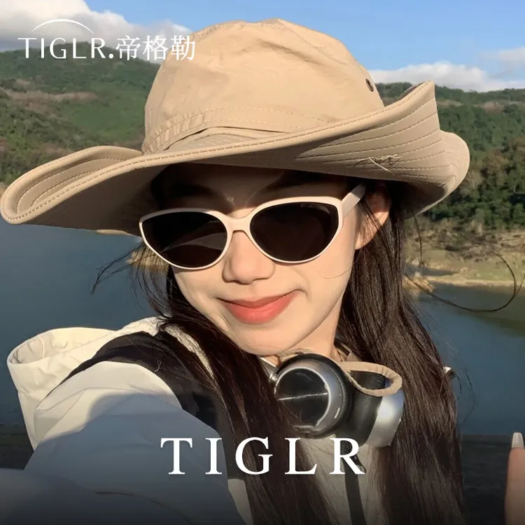 帝格勒粉色猫眼墨镜女2025新款高级感方圆脸窄框防紫外线太阳眼镜