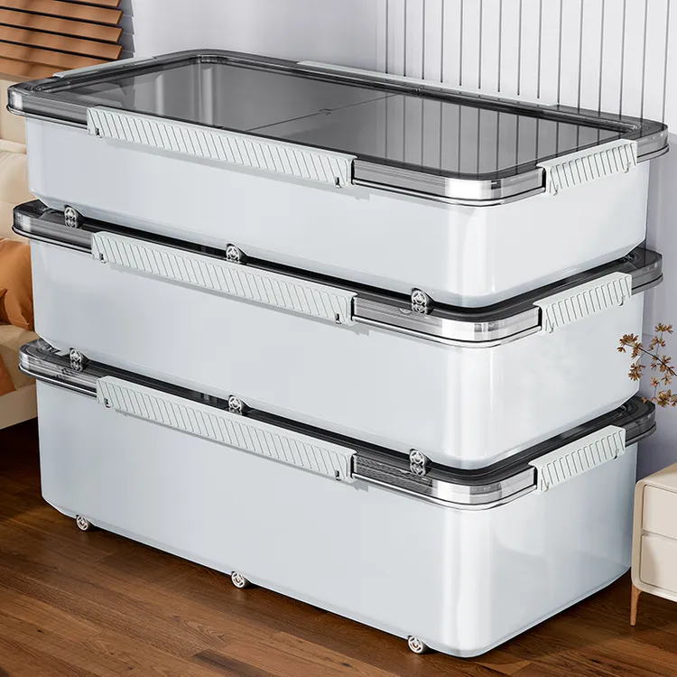 【不占空间】家用大容量床底扁平带轮抽屉式储物盒衣柜超大号收纳箱
