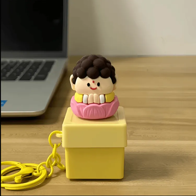 敲电子木鱼念赛博真经 好运莲莲按压佛主发声钥匙扣玩具X1