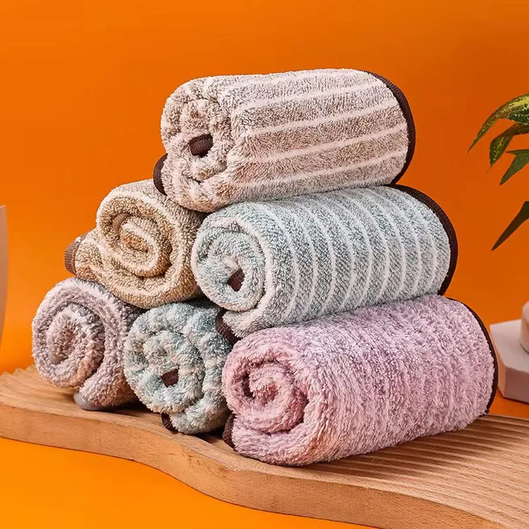 6条装厨房专用抹布吸水不掉毛擦桌布加厚柔软清洁毛巾不沾油布