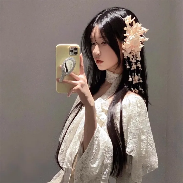 新娘结婚气质森系超仙铃兰花朵手工流苏发夹复古甜美温柔婚纱发饰