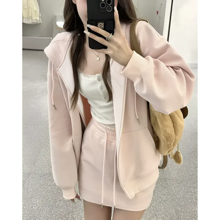 卫衣套装oversize外套女甜妹慵懒风春秋运动连帽春季开衫休闲百搭