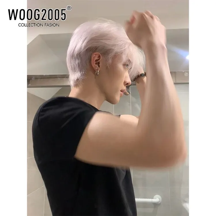 叁零Size 美式健身收口袖t恤男小领口紧身显肌肉三分袖高级感短袖