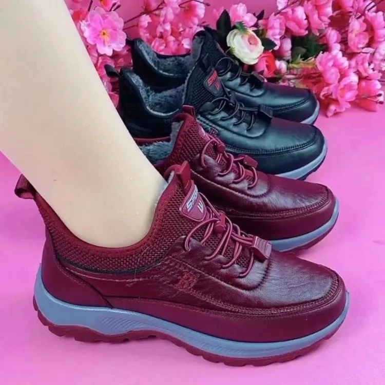 冬季2025新款女士防水防风雪地靴加厚皮靴棉靴加绒保暖女鞋加绒鞋