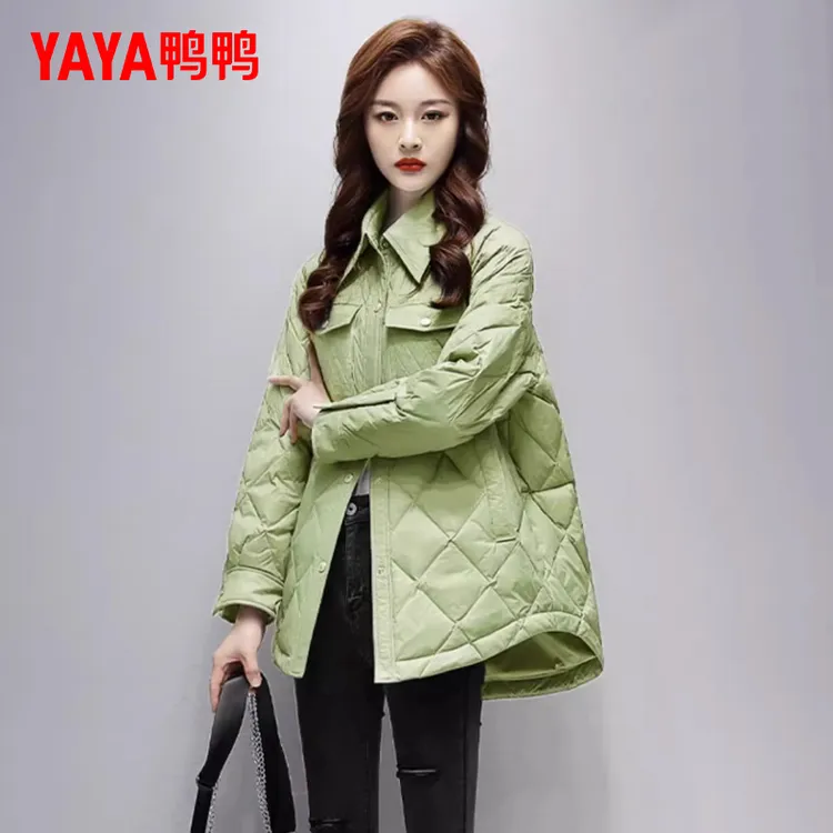 YAYA/鸭鸭衬衫领轻薄羽绒服女秋冬2025新款时尚爆款薄款专柜外套